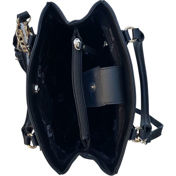 Anne Klein Handbag With AK Print In Beige And Black - Picture 8 of 9